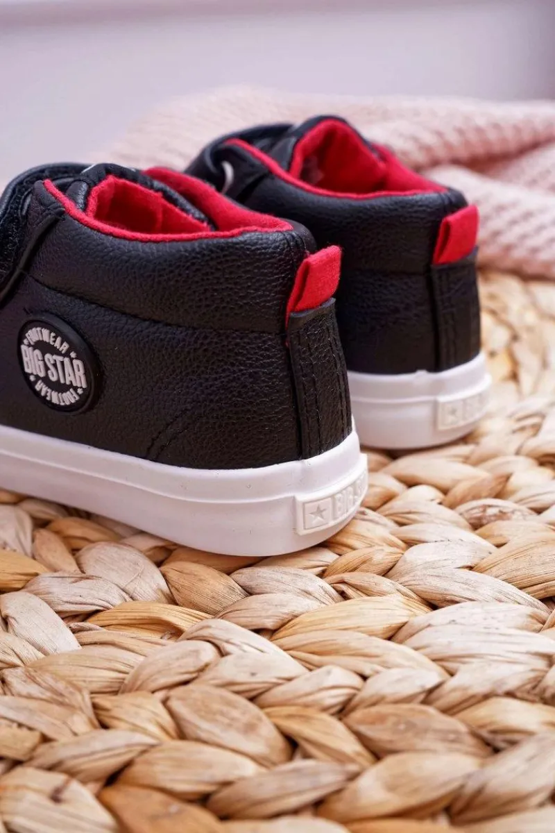 Chłopięce>Big Star Shoes Dziecięce Wysokie Tenisówki Big Star EE374001 Czarne