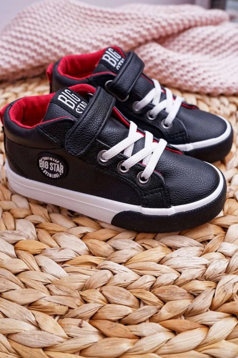 Chłopięce>Big Star Shoes Dziecięce Wysokie Tenisówki Big Star EE374001 Czarne