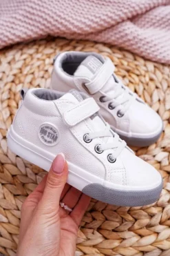 Online Big Star Shoes Dziecięce Wysokie Tenisówki Big Star EE374002 Białe