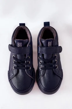 Dziecięce Wysokie Tenisówki Big Star EE374003 Granatowe Dzieci Chłopięce