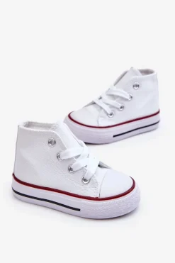 Dziecięce Wysokie Trampki Białe Filemon Dzieci Chłopięce|Dziewczęce