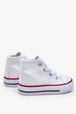 Dziecięce Wysokie Trampki Białe Filemon Dzieci Chłopięce|Dziewczęce