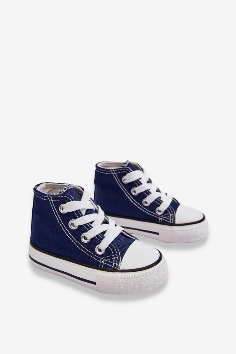 New Boto Dziecięce Wysokie Trampki Granatowe Filemon Niebieski