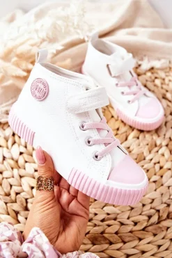 New Dziecięce Wysokie Trampki Na Rzepy BIG STAR II374014 Białe Dzieci Chłopięce|Dziewczęce