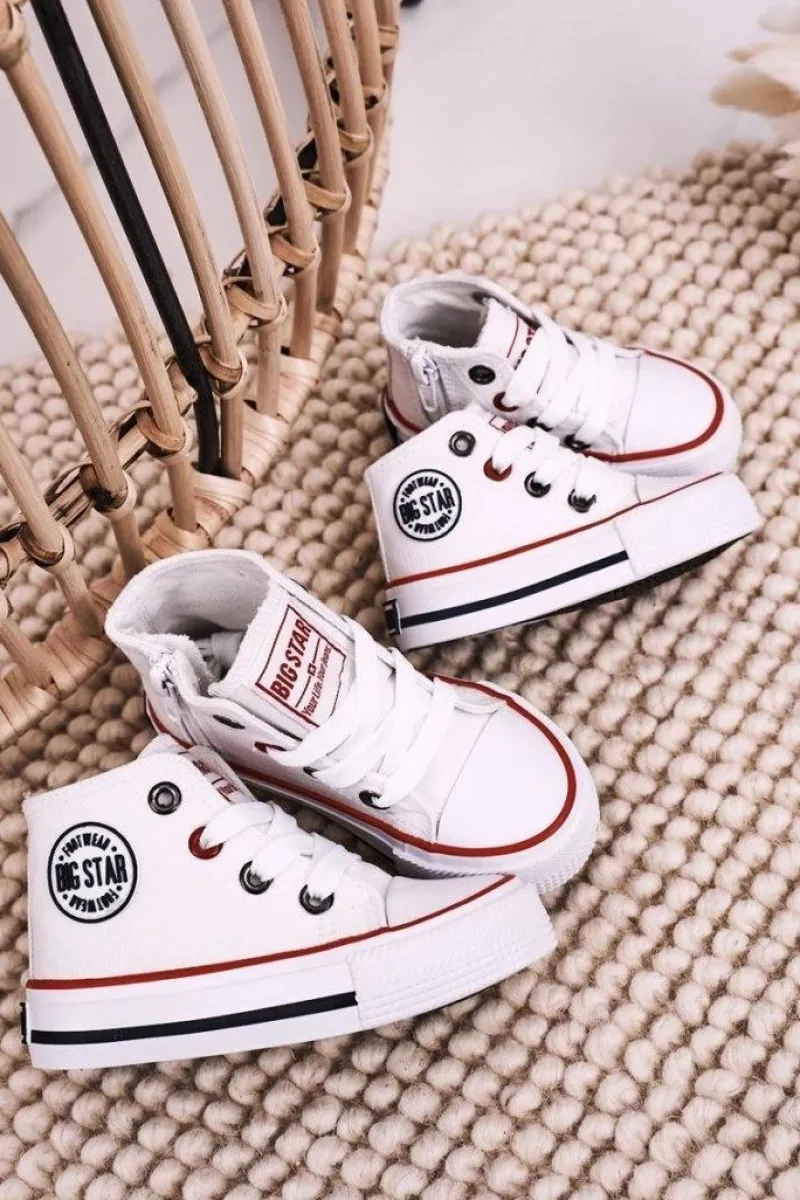 Chłopięce|Dziewczęce>Big Star Shoes Dziecięce Wysokie Trampki Z Suwakiem BIG STAR HH374083 Białe