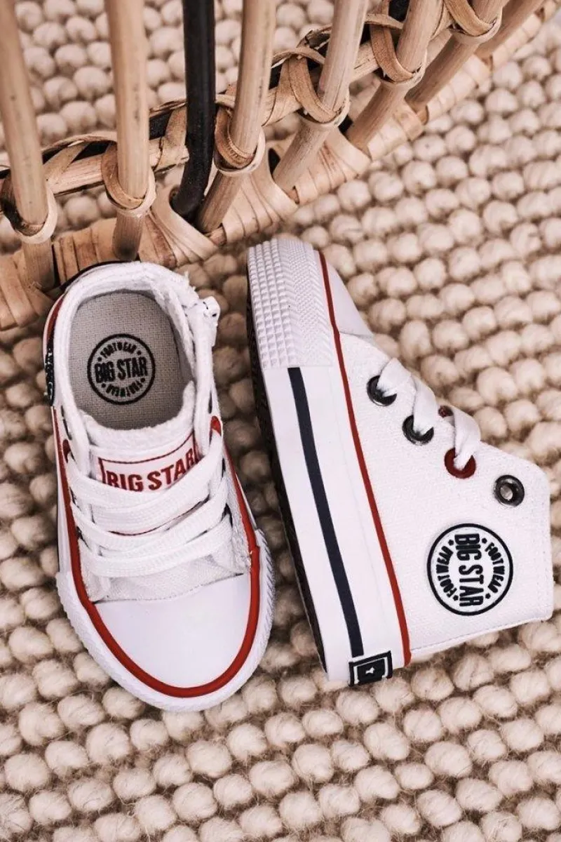 Chłopięce|Dziewczęce>Big Star Shoes Dziecięce Wysokie Trampki Z Suwakiem BIG STAR HH374083 Białe
