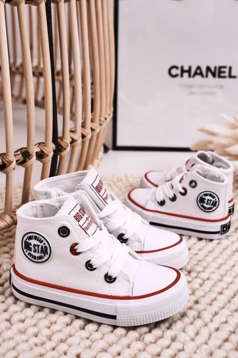 Chłopięce|Dziewczęce>Big Star Shoes Dziecięce Wysokie Trampki Z Suwakiem BIG STAR HH374083 Białe