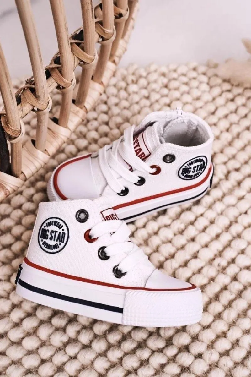 Chłopięce|Dziewczęce>Big Star Shoes Dziecięce Wysokie Trampki Z Suwakiem BIG STAR HH374083 Białe