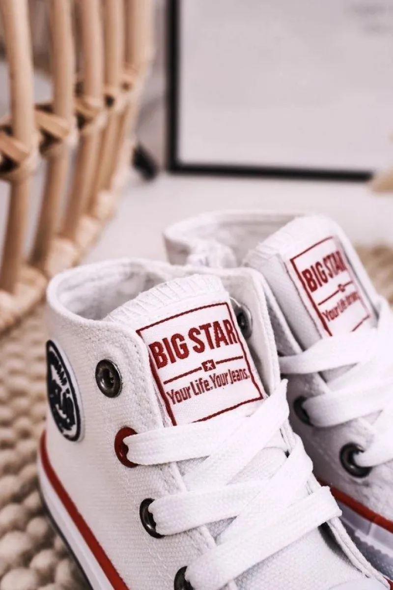 Chłopięce|Dziewczęce>Big Star Shoes Dziecięce Wysokie Trampki Z Suwakiem BIG STAR HH374083 Białe