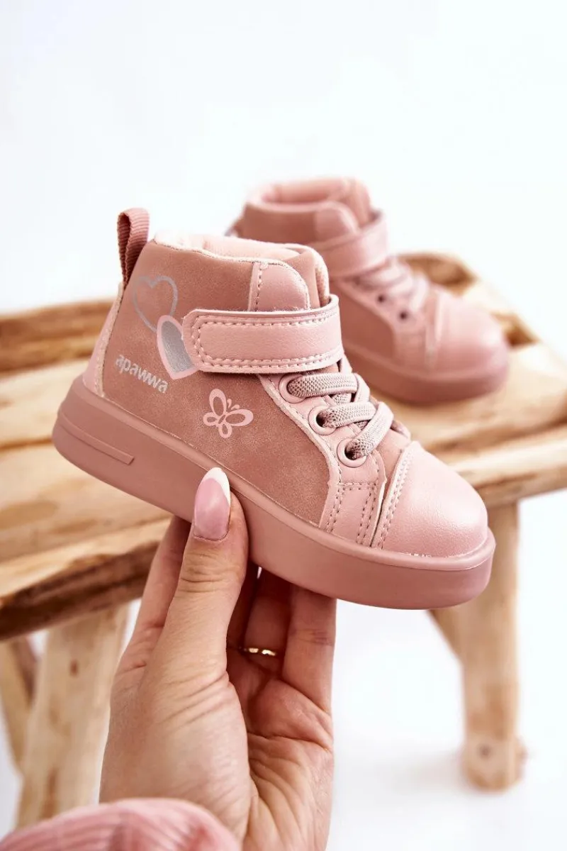 New Dziecięce Wysokie Trampki Na Rzep Różowe Cheezi Dzieci Dziewczęce|Dziewczęce