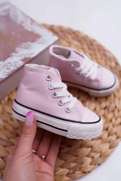 Outlet Dziecięce Wysokie Trampki Różowe Filemon Dzieci Dziewczęce