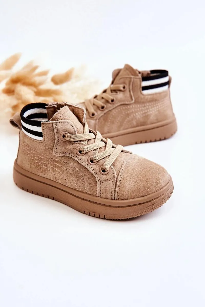 Chłopięce|Dziewczęce>Boto Dziecięce Wysokie Trampki Na Suwak Beżowe Boone