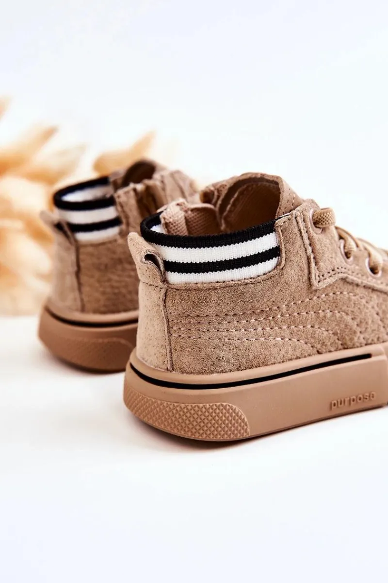 Chłopięce|Dziewczęce>Boto Dziecięce Wysokie Trampki Na Suwak Beżowe Boone