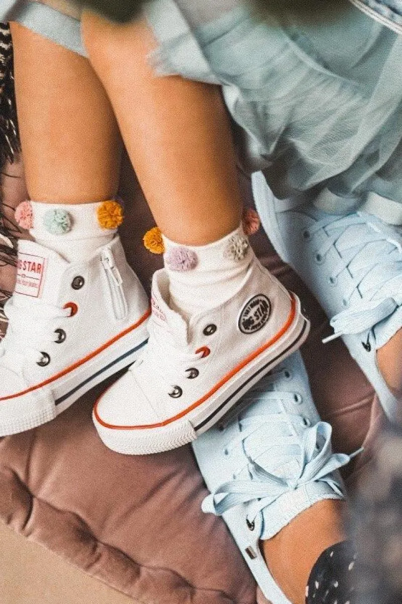 Chłopięce|Dziewczęce>Big Star Shoes Dziecięce Wysokie Trampki Z Suwakiem BIG STAR HH374187 Białe