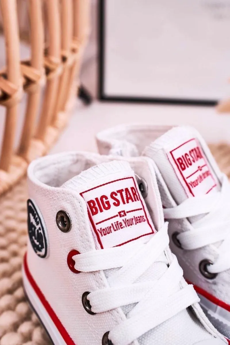 Chłopięce|Dziewczęce>Big Star Shoes Dziecięce Wysokie Trampki Z Suwakiem BIG STAR HH374187 Białe