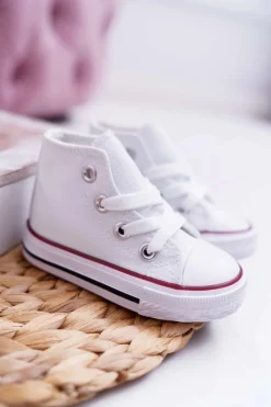 Clearance Dziecięce Wysokie Trampki Białe Filemon Dzieci Chłopięce|Dziewczęce