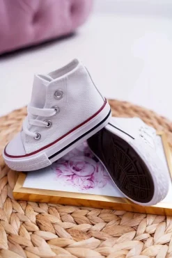 Clearance Dziecięce Wysokie Trampki Białe Filemon Dzieci Chłopięce|Dziewczęce