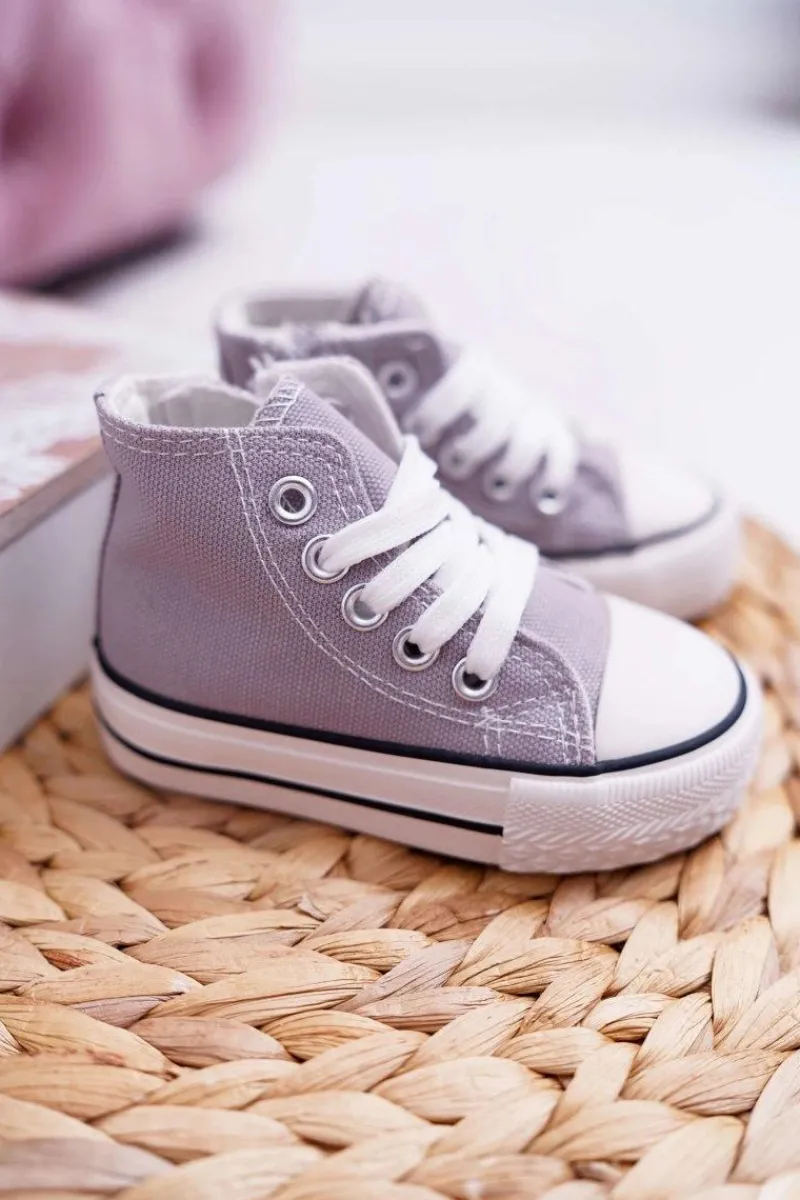 Chłopięce|Dziewczęce>Boto Dziecięce Wysokie Trampki Szare Filemon