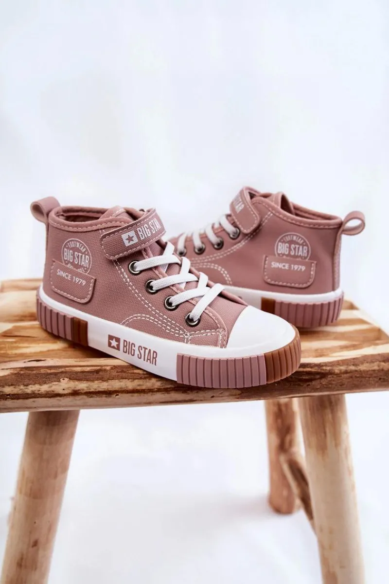 Chłopięce|Dziewczęce>Big Star Shoes Dziecięce Wysokie Trampki BIG STAR KK374016 Różowe