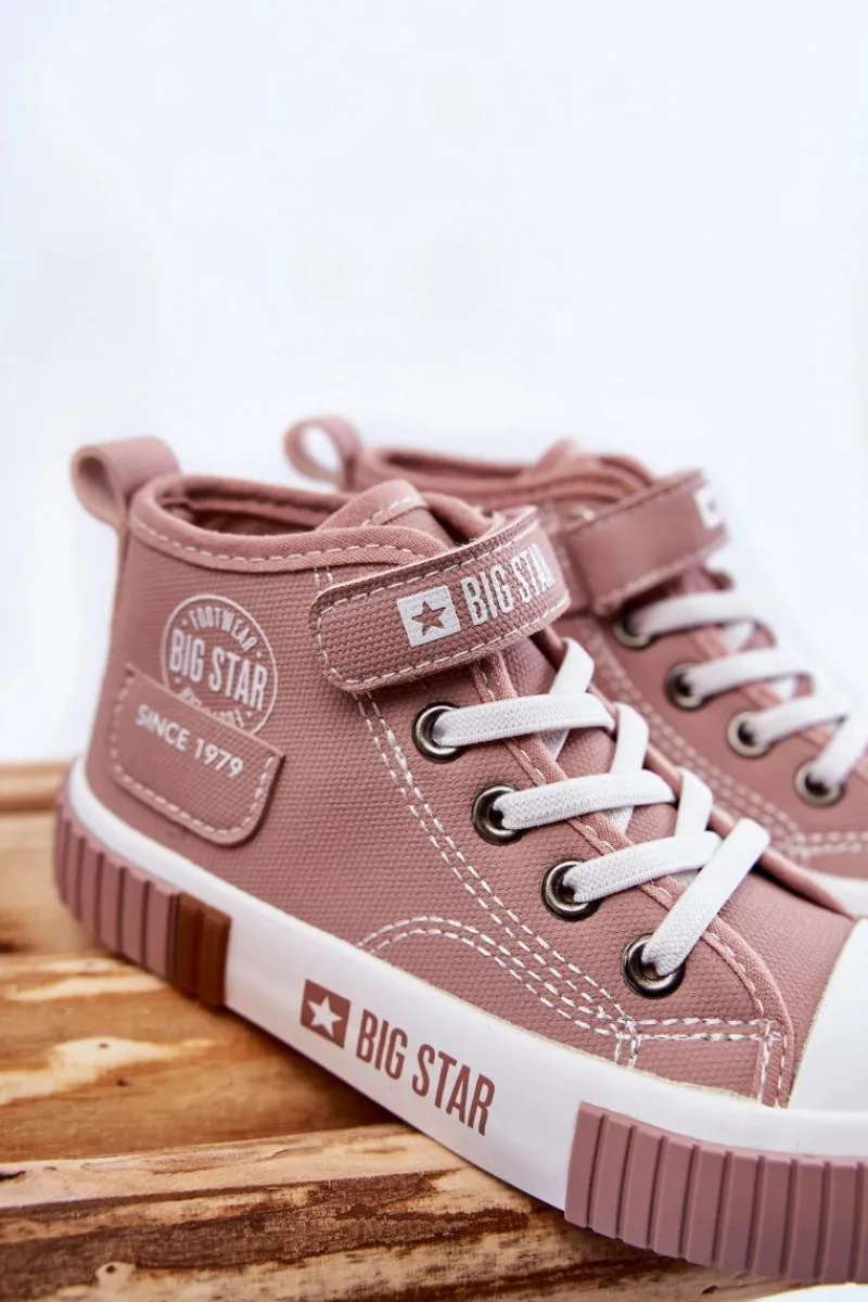 Chłopięce|Dziewczęce>Big Star Shoes Dziecięce Wysokie Trampki BIG STAR KK374016 Różowe