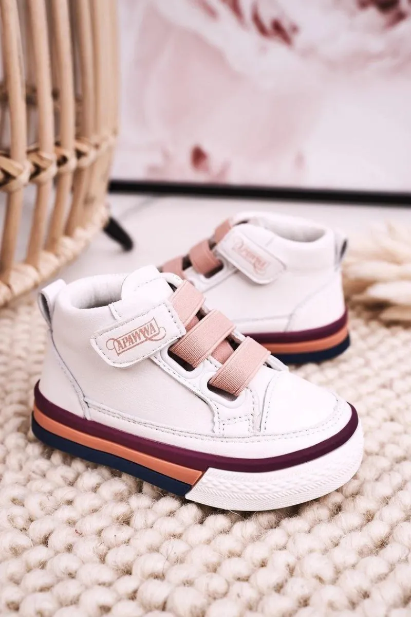 Best Dziecięce Wysokie Trampki Ze Ściągaczem Biało Różowe Baxter Dzieci Dziewczęce|Dziewczęce