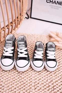 Hot Big Star Shoes Dziecięce Wysokie Trampki Z Suwakiem BIG STAR HH374084 Czarne