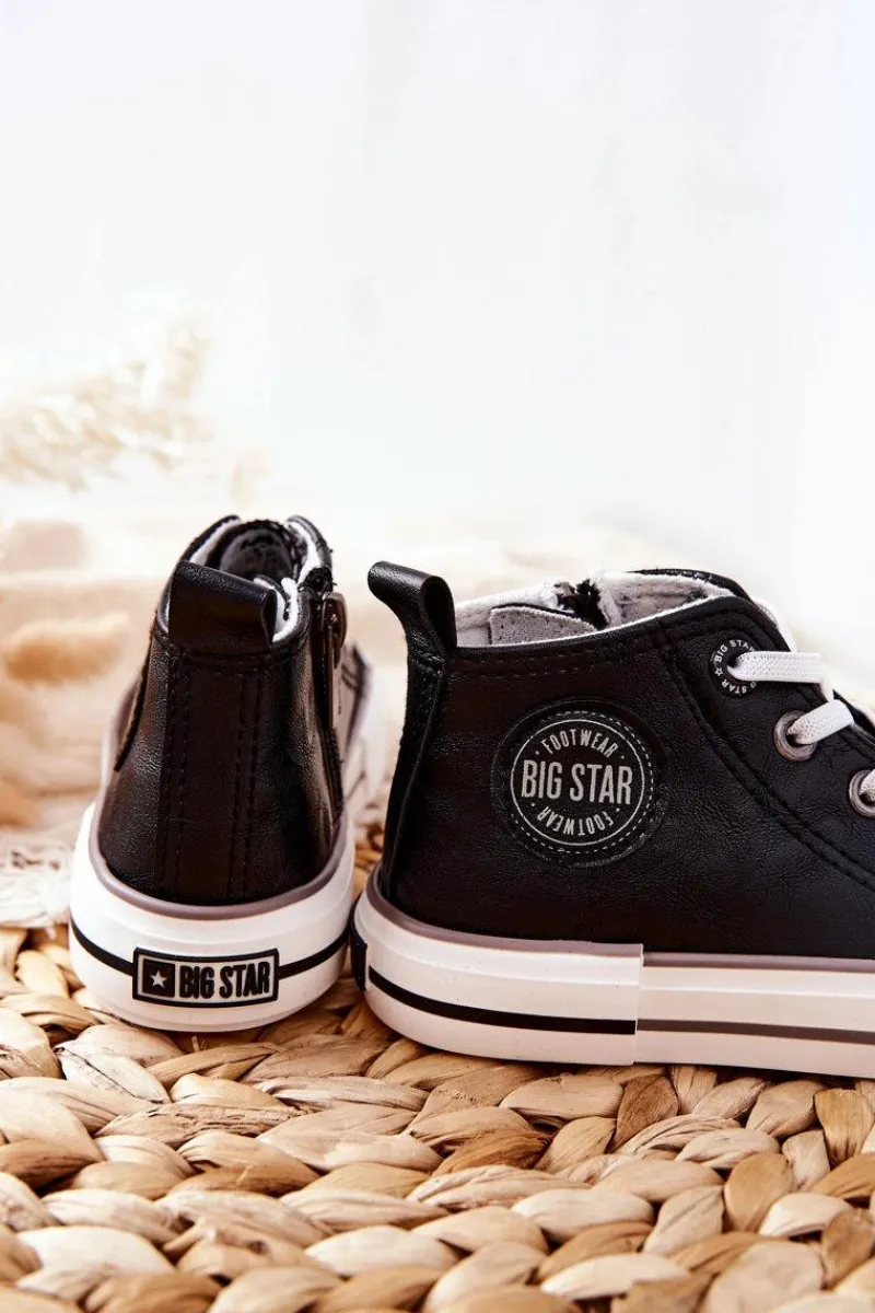 Chłopięce|Dziewczęce>Big Star Shoes Dziecięce Wysokie Trampki BIG STAR II374003 Czarne