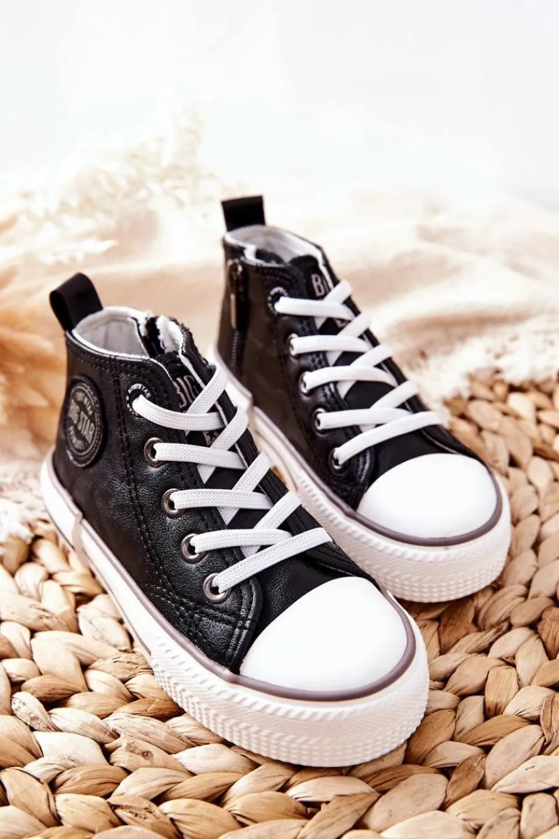 Chłopięce|Dziewczęce>Big Star Shoes Dziecięce Wysokie Trampki BIG STAR II374003 Czarne