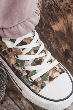 Sale Dziecięce Wysokie Trampki Na Suwak Beżowo-Zielone Filemon Dzieci Chłopięce|Dziewczęce