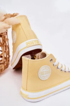 New Big Star Shoes Dziecięce Wysokie Trampki Z Suwakiem BIG STAR HH374138 Żółte