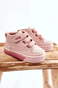 Online Boto Dziecięce Wysokie Trampki Ze Ściągaczem Różowe Baxter