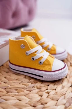 Hot Dziecięce Wysokie Trampki Żółte Filemon Dzieci Chłopięce|Dziewczęce