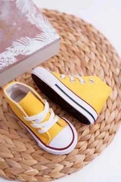 Hot Dziecięce Wysokie Trampki Żółte Filemon Dzieci Chłopięce|Dziewczęce