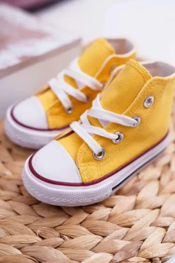 Hot Dziecięce Wysokie Trampki Żółte Filemon Dzieci Chłopięce|Dziewczęce