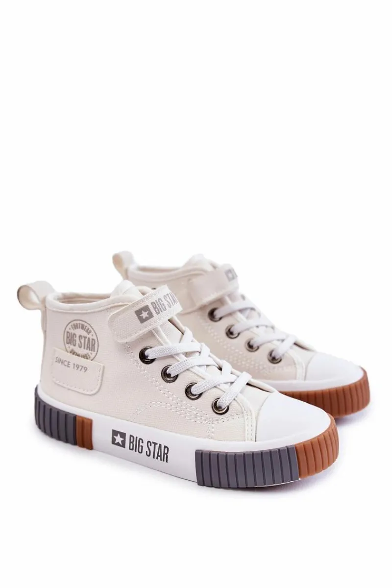 Clearance Big Star Shoes Dziecięce Wysokie Trampki BIG STAR KK374015 Białe