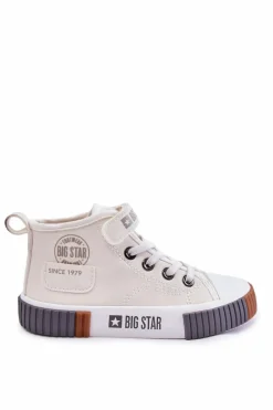 Clearance Big Star Shoes Dziecięce Wysokie Trampki BIG STAR KK374015 Białe