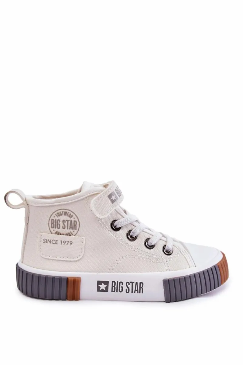 Clearance Big Star Shoes Dziecięce Wysokie Trampki BIG STAR KK374015 Białe