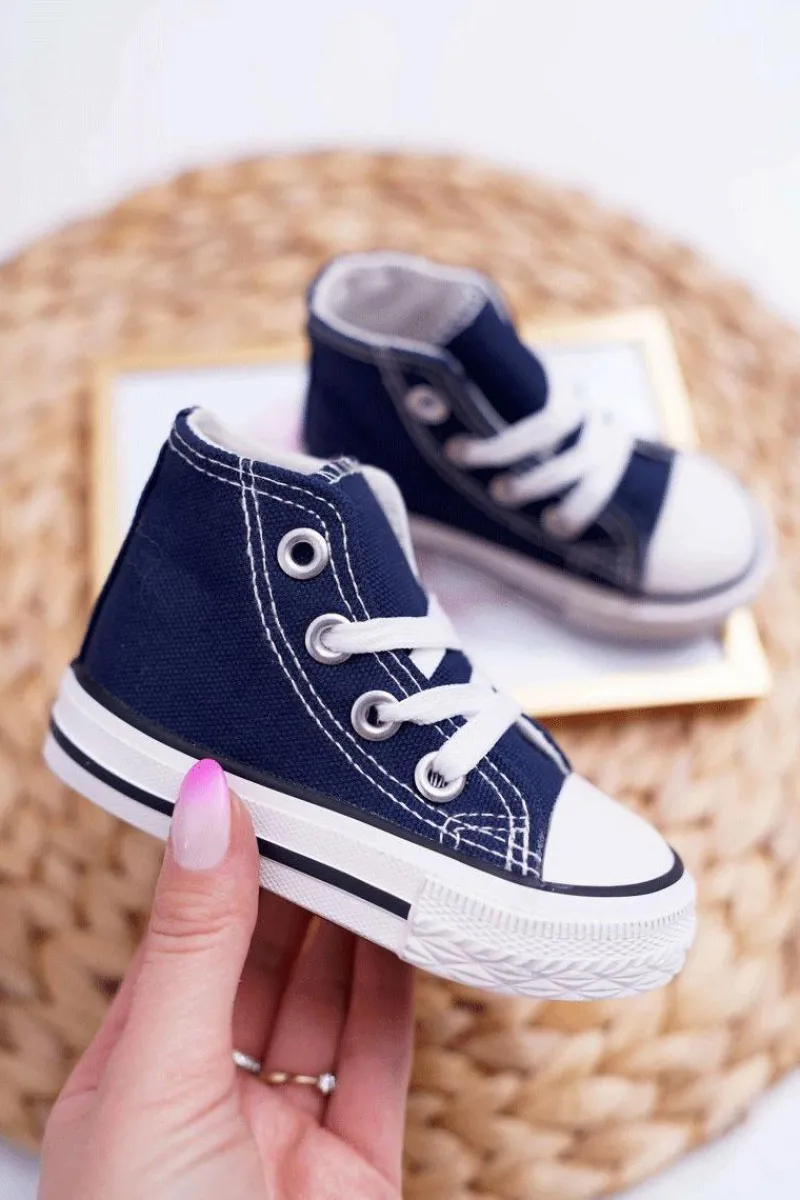 Boto Dziecięce Wysokie Trampki Granatowe Filemon