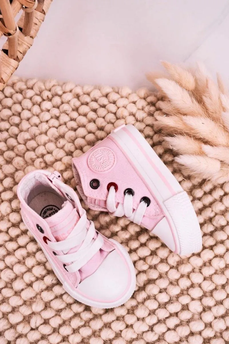 Chłopięce|Dziewczęce>Big Star Shoes Dziecięce Wysokie Trampki Z Suwakiem BIG STAR HH374087 Różowe
