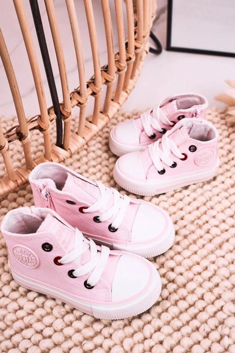 Chłopięce|Dziewczęce>Big Star Shoes Dziecięce Wysokie Trampki Z Suwakiem BIG STAR HH374087 Różowe