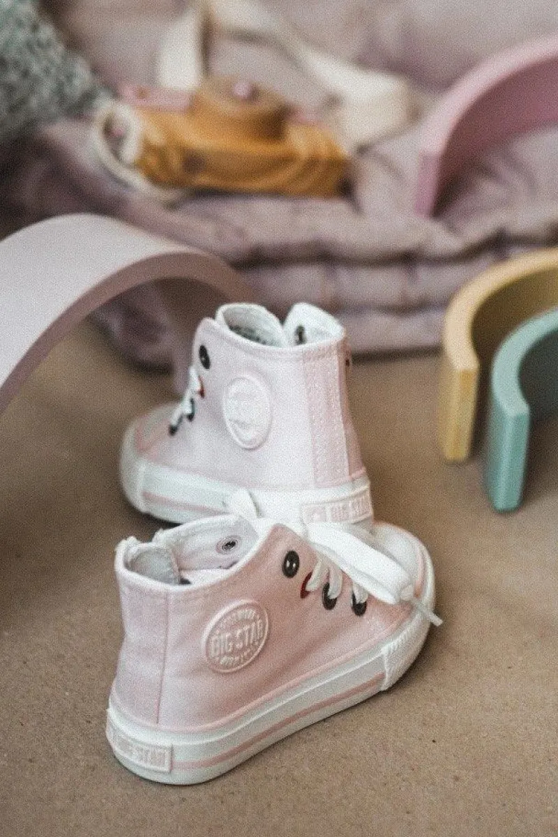 Chłopięce|Dziewczęce>Big Star Shoes Dziecięce Wysokie Trampki Z Suwakiem BIG STAR HH374087 Różowe