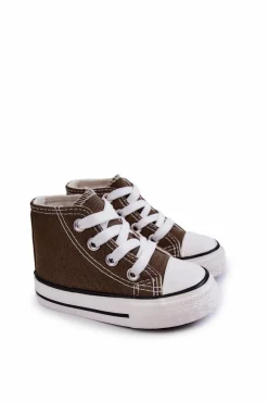 Outlet Boto Dziecięce Wysokie Trampki Khaki Filemon Zielony
