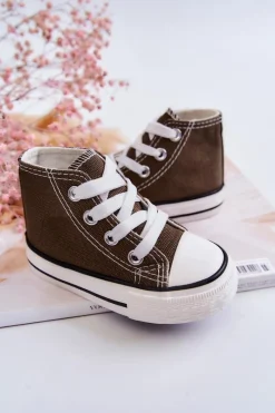 Outlet Boto Dziecięce Wysokie Trampki Khaki Filemon Zielony