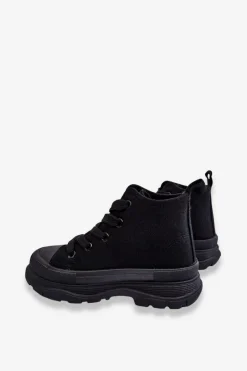 Best Dziecięce Wysokie Trampki Wiązane Czarne Freeze Dzieci Chłopięce|Dziewczęce