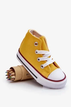 Hot Dziecięce Wysokie Trampki Żółte Filemon Dzieci Chłopięce|Dziewczęce