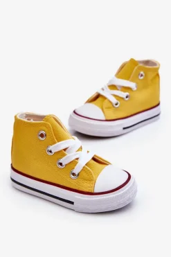 Hot Dziecięce Wysokie Trampki Żółte Filemon Dzieci Chłopięce|Dziewczęce