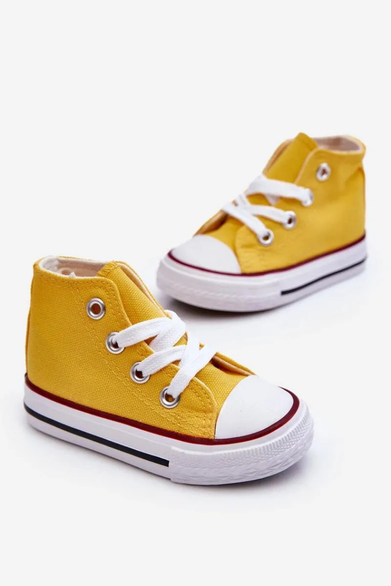 Hot Dziecięce Wysokie Trampki Żółte Filemon Dzieci Chłopięce|Dziewczęce