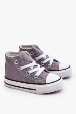 Best Boto Dziecięce Wysokie Trampki Szare Filemon Szary