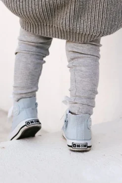 Best Dziecięce Wysokie Trampki Z Suwakiem BIG STAR HH374088 Niebieskie Dzieci Chłopięce|Dziewczęce