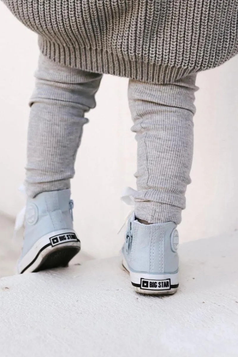 Best Dziecięce Wysokie Trampki Z Suwakiem BIG STAR HH374088 Niebieskie Dzieci Chłopięce|Dziewczęce